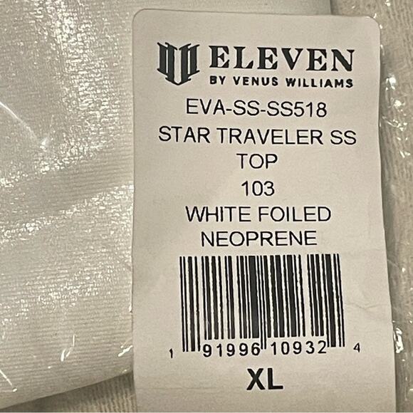 EleVen by Venus Williams Star‎ Traveler White Foiled Neoprene Top NWT  XL - Picture 9 of 10